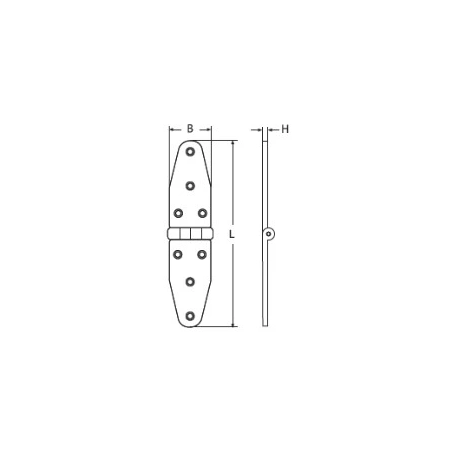 Zawias 178 x 38 mm 316 SS