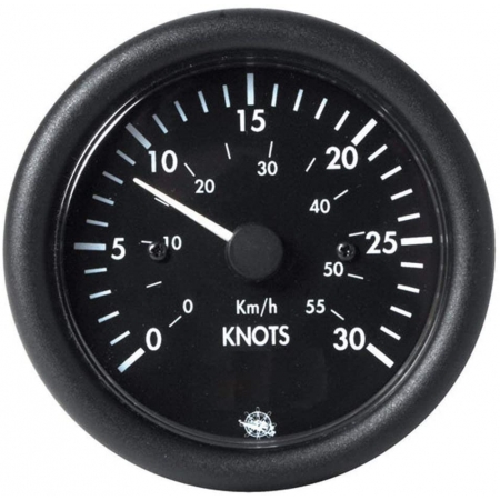 Analogowy Prędkościomierz Osculati 0-30 Węzłów / 55KM / 12V Czarny  #27.422.01