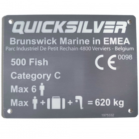 Tabliczka Znamionowa Quicksilver 500 Fish