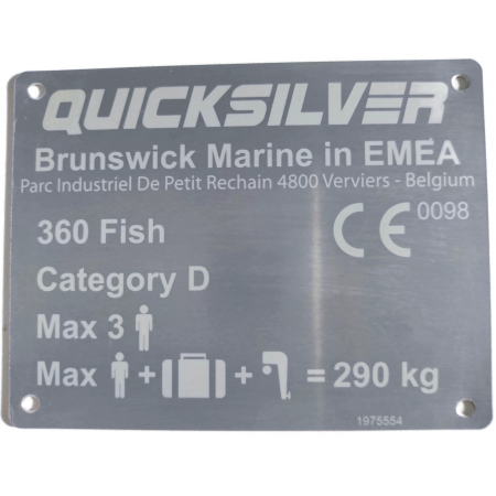 Tabliczka Znamionowa Quicksilver 360 Fish