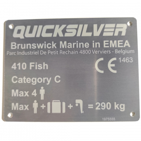 Tabliczka Znamionowa Quicksilver 410 Fish