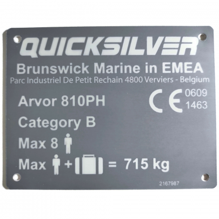 Tabliczka Znamionowa Quicksilver 810PH Arvor