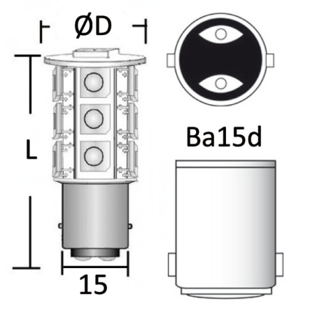 Żarówka LED 12V/24V BA15D 1.5W 150 lm 3000K