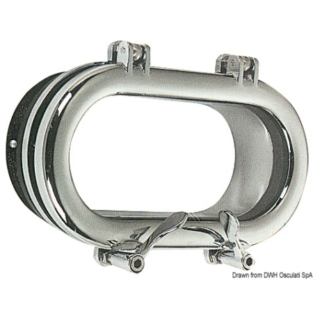Bulaj Owalny 177 x 482 mm Mosiądz Chrom Osculati #19.698.03
