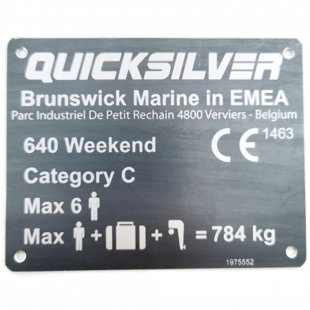 Tabliczka Znamionowa Quicksilver 640 Weekender