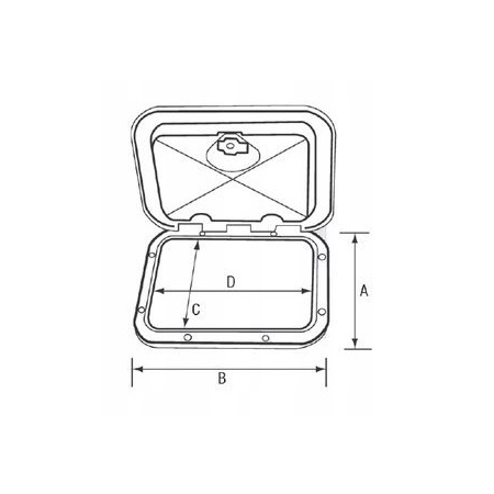 Luk Europa PCV 600 x 360 mm Biały z Zamkiem
