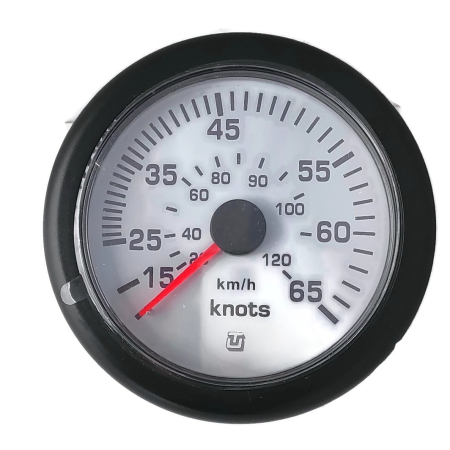 Analogowy Prędkościomierz 0-65 Węzłów 12/24V Uflex #U-22443L